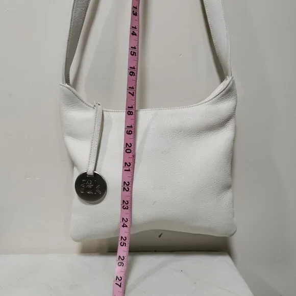The Sak White Leather With Logo Charm Crossbody Shoulder Bag - Picture 11 of 11